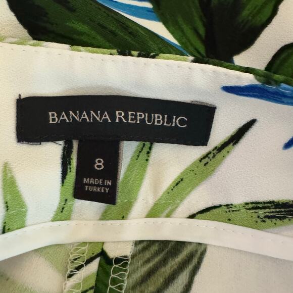 Banana Republic Womens High Rise Wide Leg‎ Floral Pants Sz 8 Tropical Vacation - Picture 9 of 16